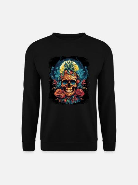 Pineapple Punk Skull - Unisex Sweatshirt - black
