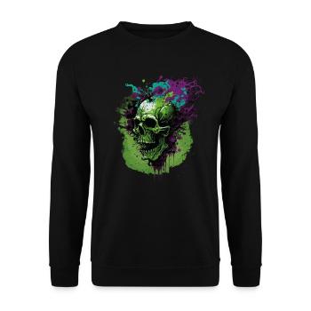 Crâne - Sweat-shirt Unisexe - noir - Devant - Alina (178cm) & Michal (187cm)
