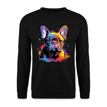 Bouledogue français mignon - Sweat-shirt Unisexe - noir - Devant - Alina (178cm) & Michal (187cm)