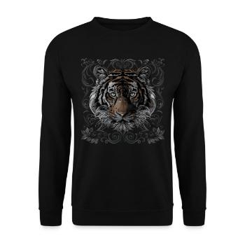 Tigre - Sweat-shirt Unisexe - noir - Devant - Alina (178cm) & Michal (187cm)