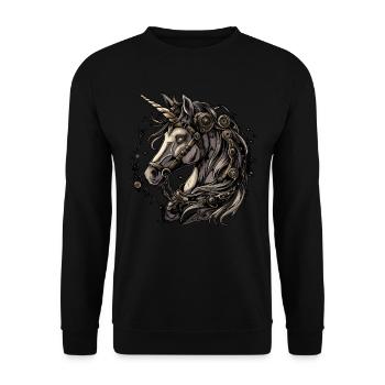 Licorne Steampunk - Sweat-shirt Unisexe - noir - Devant - Alina (178cm) & Michal (187cm)