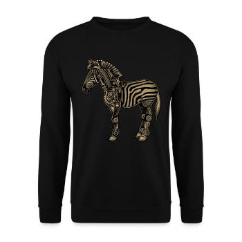 Zèbre Steampunk - Sweat-shirt Unisexe - noir - Devant - Alina (178cm) & Michal (187cm)