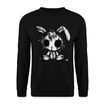 Cute Creepy Rabbit - Unisex Sweatshirt - black - Front - Alina (178cm) & Michal (187cm)