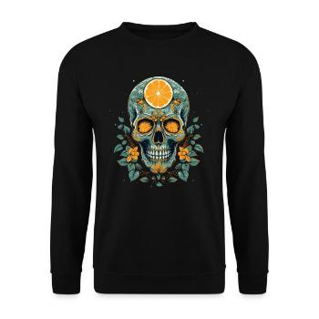 Skull and crossbones with lemon - Unisex Sweatshirt - black - Front - Alina (178cm) & Michal (187cm)