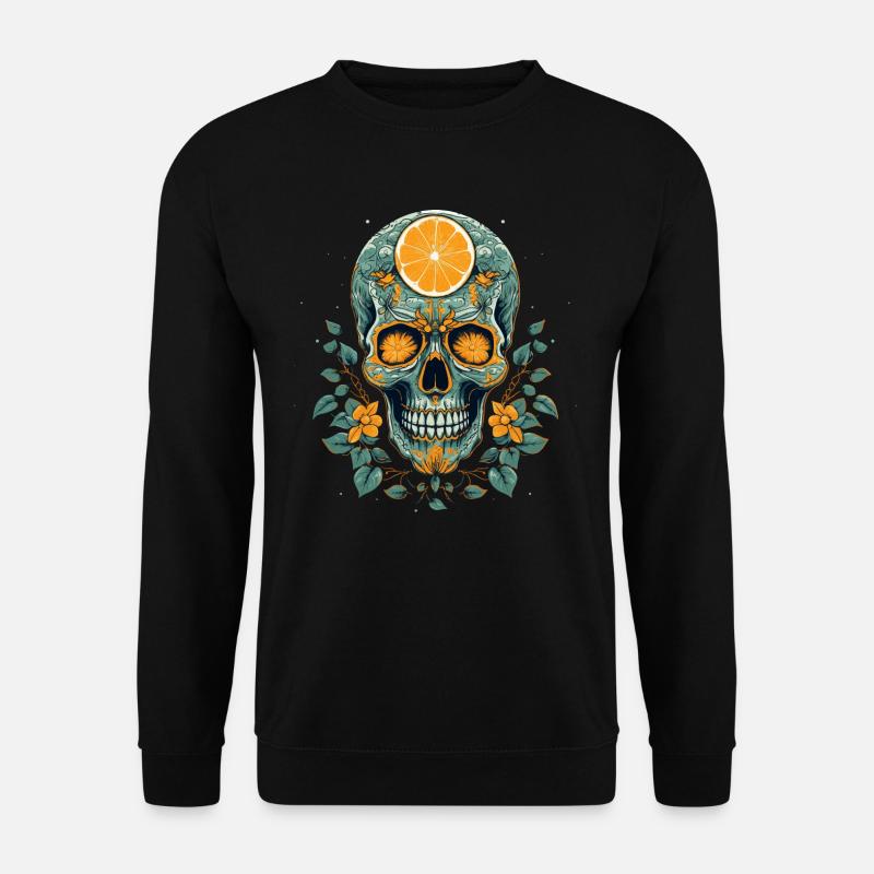 Totenkopf mit Zitrone - Unisex Pullover - Schwarz