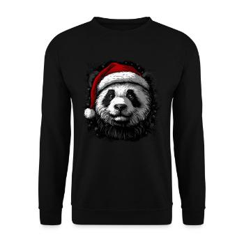 Panda de Noël - Sweat-shirt Unisexe - noir - Devant - Alina (178cm) & Michal (187cm)