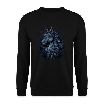 Einhorn Fantasy - Unisex Pullover - Schwarz - Vorne - Alina (178cm) & Michal (187cm)