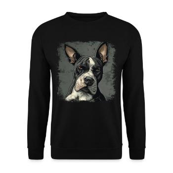 Bull terrier - Sweat-shirt Unisexe - noir - Devant - Alina (178cm) & Michal (187cm)