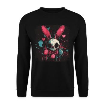 Mignon lapin de Pâques effrayant - Sweat-shirt Unisexe - noir - Devant - Alina (178cm) & Michal (187cm)