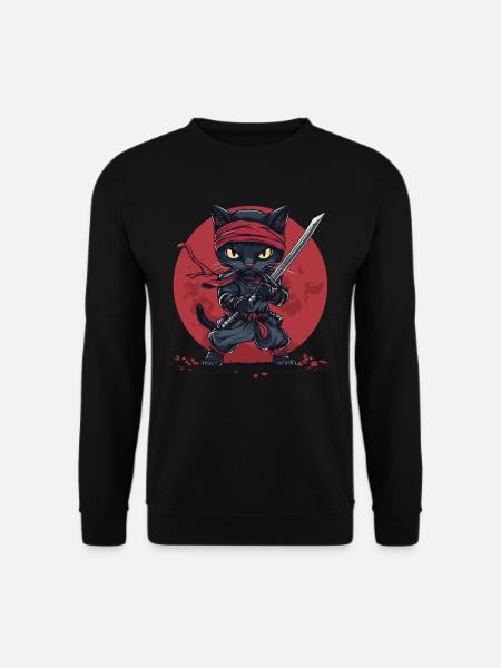 Ninja Cat - Unisex Sweatshirt - black