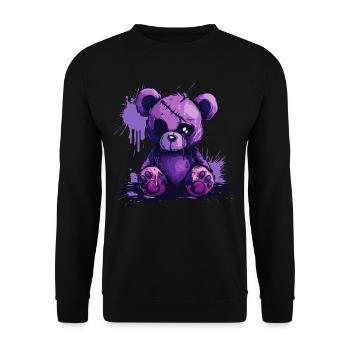Ours en peluche effrayant mignon - Sweat-shirt Unisexe - noir - Devant - Alina (178cm) & Michal (187cm)