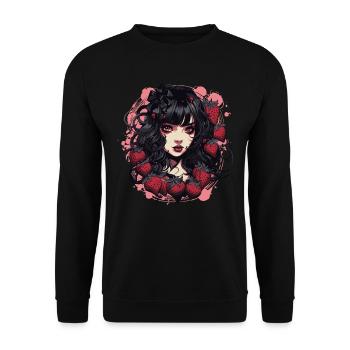 Emo Gothique Fraises Fille - Sweat-shirt Unisexe - noir - Devant - Alina (178cm) & Michal (187cm)