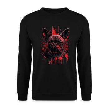 Bouledogue français - Sweat-shirt Unisexe - noir - Devant - Alina (178cm) & Michal (187cm)