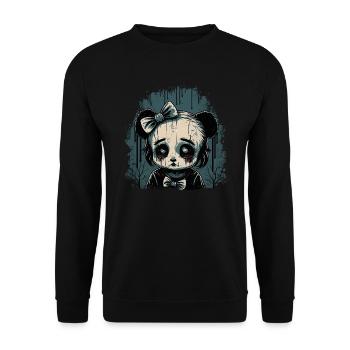 Triste Gothique Panda Fille - Sweat-shirt Unisexe - noir - Devant - Alina (178cm) & Michal (187cm)