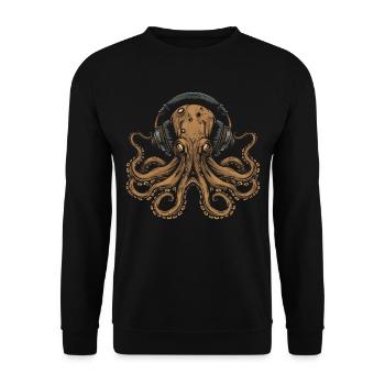 Kraken Discjockey - Unisex Pullover - Schwarz - Vorne - Alina (178cm) & Michal (187cm)