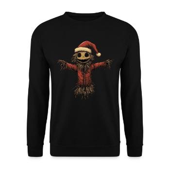 Drôle d’épouvantail de Noël - Sweat-shirt Unisexe - noir - Devant - Alina (178cm) & Michal (187cm)