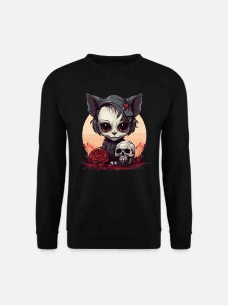 Cute Emo Gothic Kitten - Unisex Sweatshirt - black