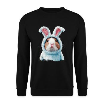 Cochon d’Inde en costume de lapin - Sweat-shirt Unisexe - noir - Devant - Alina (178cm) & Michal (187cm)