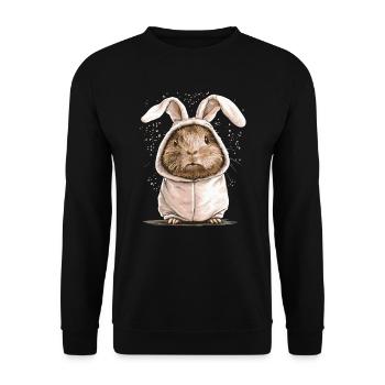 Cochon d’Inde en costume de lapin - Sweat-shirt Unisexe - noir - Devant - Alina (178cm) & Michal (187cm)