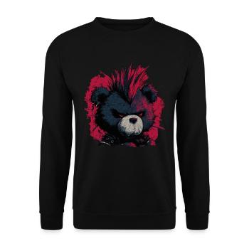 Ours en peluche punk mignon - Sweat-shirt Unisexe - noir - Devant - Alina (178cm) & Michal (187cm)