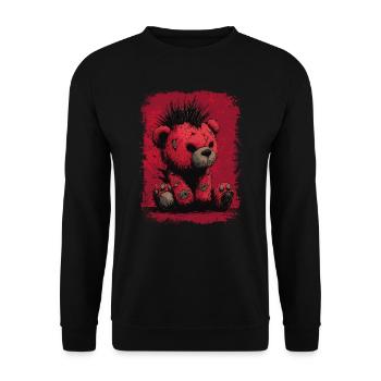 Ours en peluche punk mignon - Sweat-shirt Unisexe - noir - Devant - Alina (178cm) & Michal (187cm)