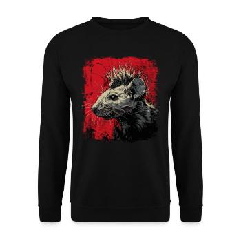 Punk Rock Rat - Unisex Sweatshirt - black - Front - Alina (178cm) & Michal (187cm)