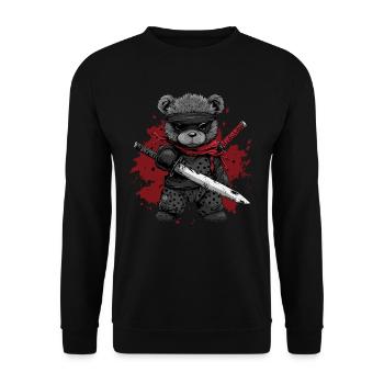 Ours en peluche ninja - Sweat-shirt Unisexe - noir - Devant - Alina (178cm) & Michal (187cm)