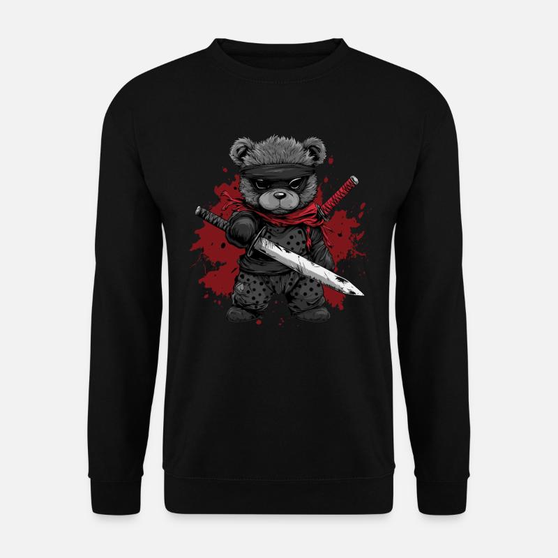Ninja Teddy Bear - Unisex Sweatshirt - black