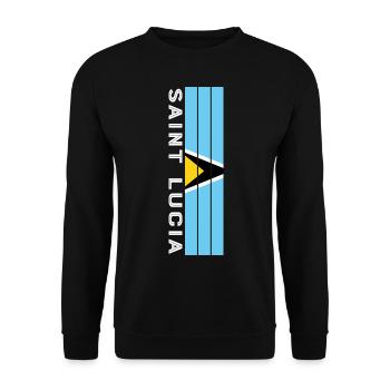 St. Lucia country color in stripes - Unisex Sweatshirt - black - Front - Alina (178cm) & Michal (187cm)