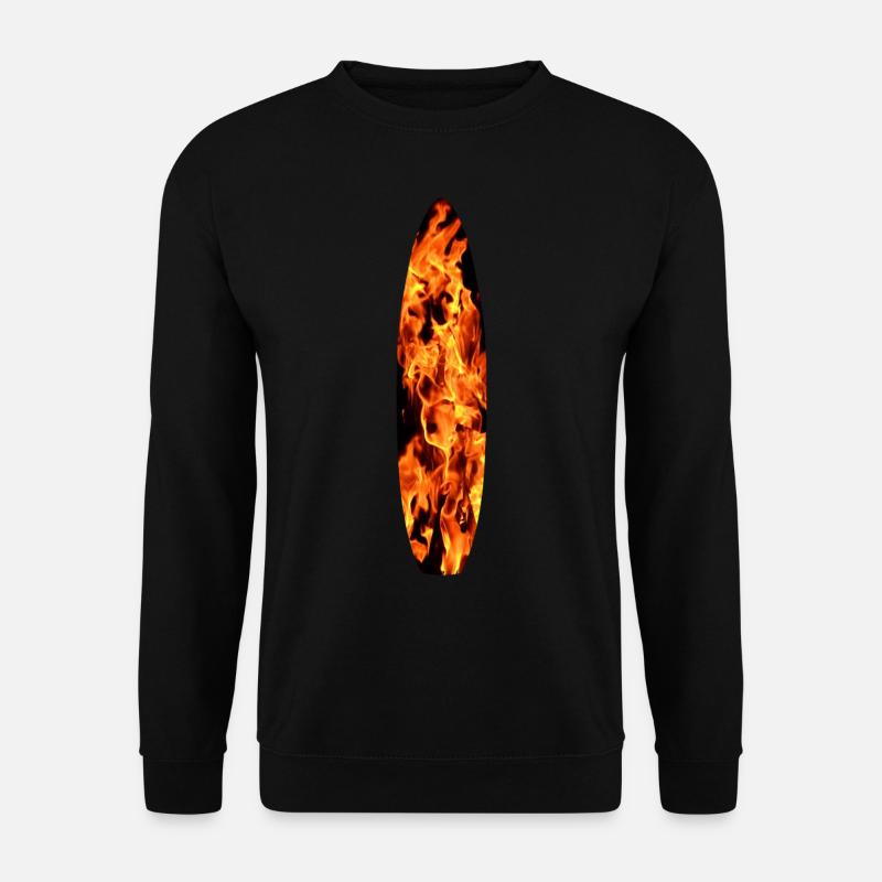 Surfboard in flames - Unisex Sweatshirt - black