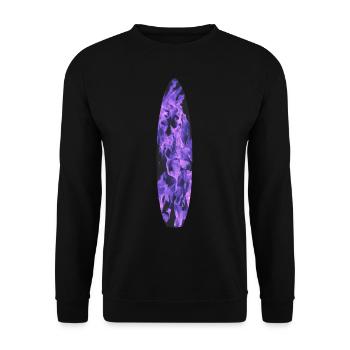 Surfboard mit blauen Flammen - Unisex Pullover - Schwarz - Vorne - Alina (178cm) & Michal (187cm)