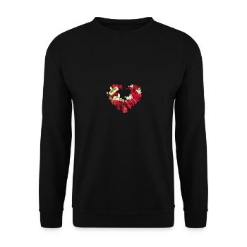 glace, cœur, cœur de fleur, coloré, melon, crème glacée dans le style - Sweat-shirt Unisexe - noir - Devant - Alina (178cm) & Michal (187cm)