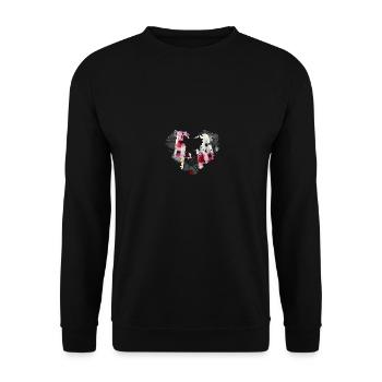 eisherz,eis,früchte,bunt - Unisex Pullover - Schwarz - Vorne - Alina (178cm) & Michal (187cm)