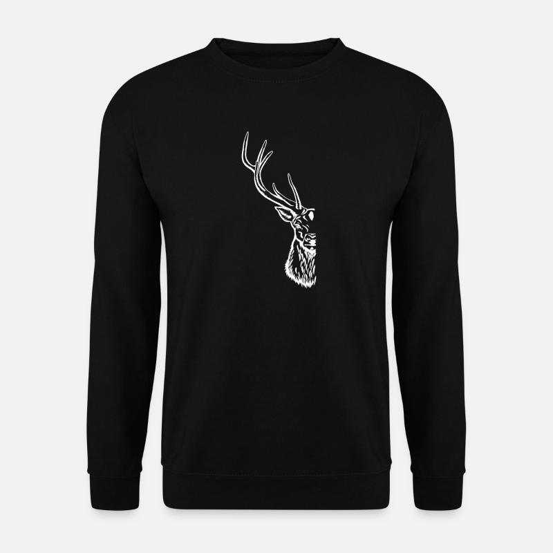 verdecktes Hirschportrait - Unisex Pullover - Schwarz