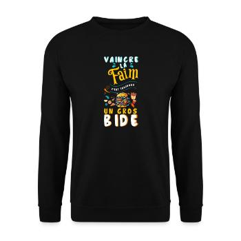 Vaincre la faim c'est toujours un gros bide - Sweat-shirt Unisexe - noir - Devant - Alina (178cm) & Michal (187cm)