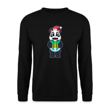 Chapeau de père Noël Panda - Sweat-shirt Unisexe - noir - Devant - Alina (178cm) & Michal (187cm)