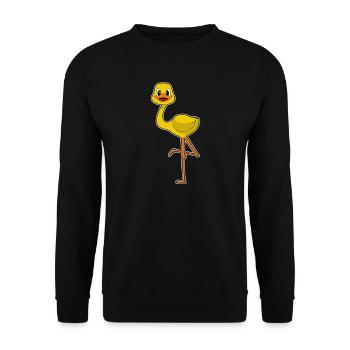 Ente Flamingo - Unisex Pullover - Schwarz - Vorne - Alina (178cm) & Michal (187cm)