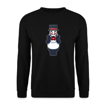 Panda Bräutigam Herz Hochzeit - Unisex Pullover - Schwarz - Vorne - Alina (178cm) & Michal (187cm)