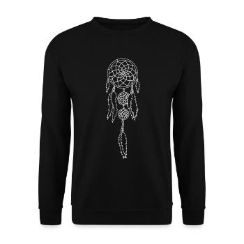 Weißer Traumfänger - Unisex Pullover - Schwarz - Vorne - Alina (178cm) & Michal (187cm)