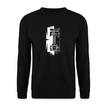 Piston Croquis hors bloc moteur voiture symbole v8 logo - Sweat-shirt Unisexe - noir - Devant - Alina (178cm) & Michal (187cm)