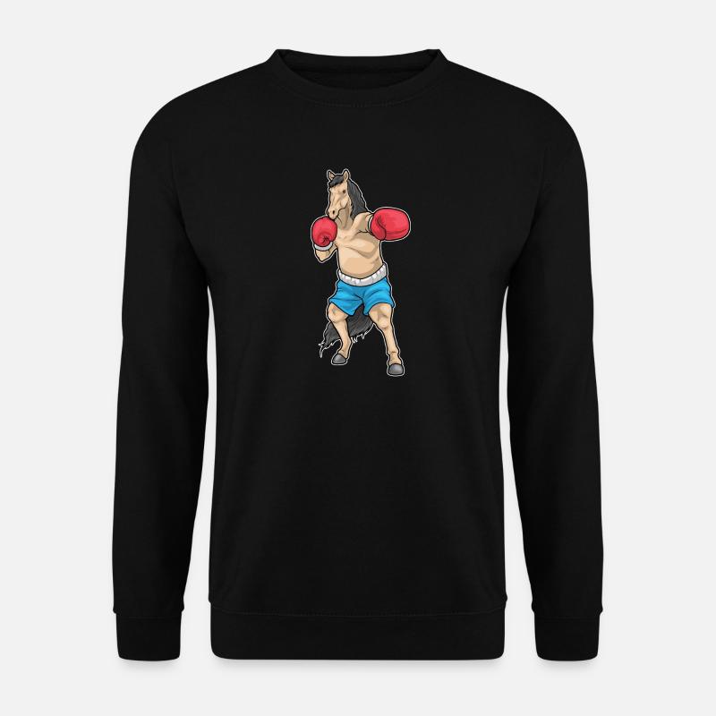 Pferd Boxer Boxhandschuhe Boxen - Unisex Pullover - Schwarz