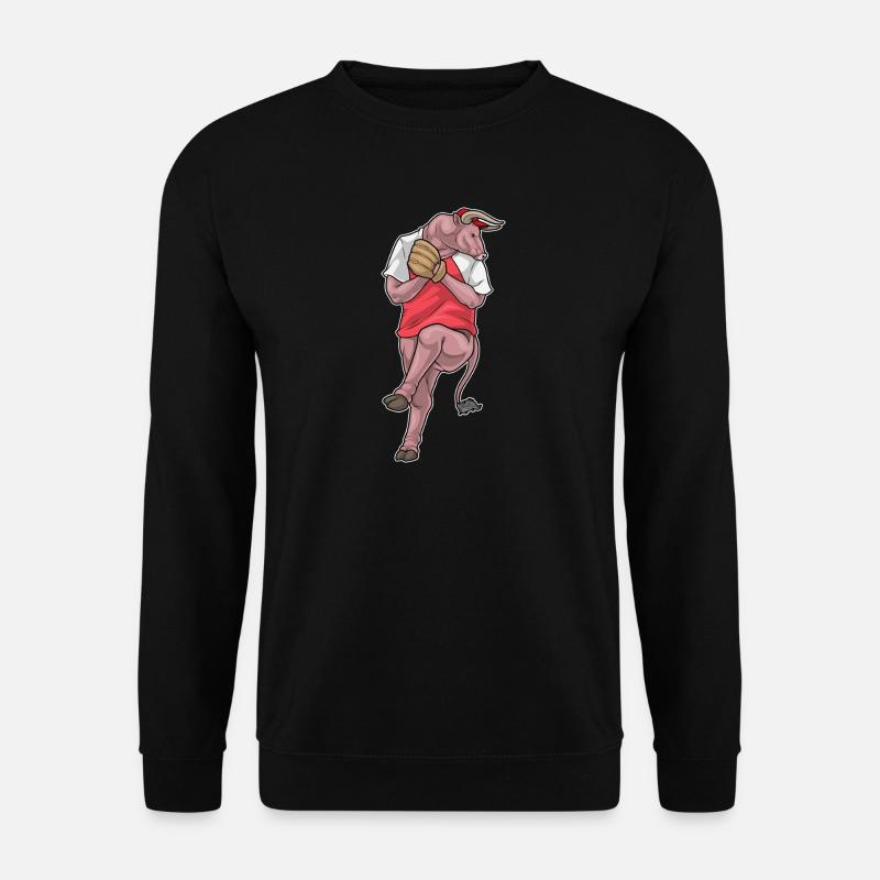 Stier Baseball Baseballhandschuh - Unisex Pullover - Schwarz