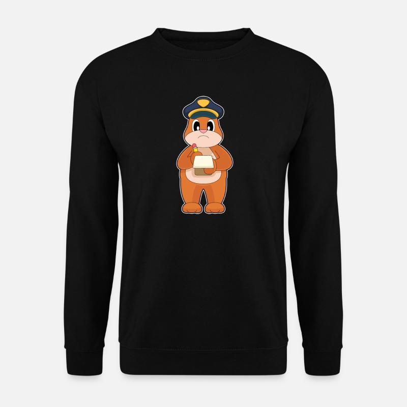 Bär Polizist Strafzettel Polizei - Unisex Pullover - Schwarz
