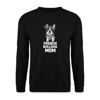 Maman bouledogue française avec bandana – Maman Frenchie - Sweat-shirt Unisexe - noir - Devant - Alina (178cm) & Michal (187cm)