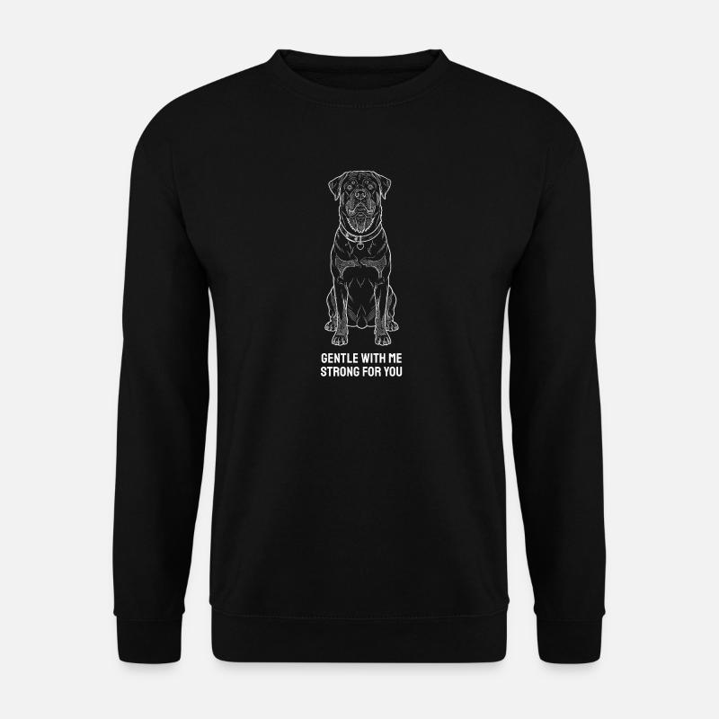 Gentle Rottweiler Lineart Design - Unisex Pullover - Schwarz
