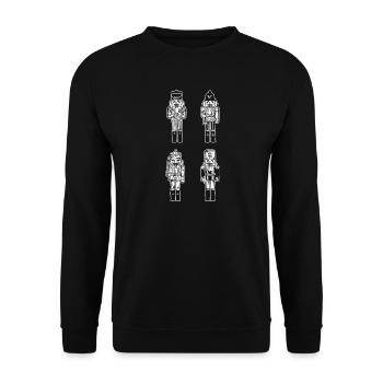 Santa Claus Nutcracker Christmas - Unisex Sweatshirt - black - Front - Alina (178cm) & Michal (187cm)
