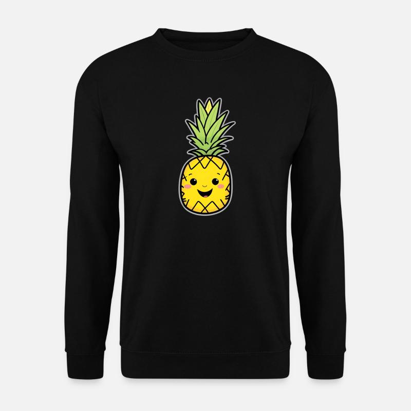 Kawaii Pineapple Mascotte - Unisex Sweatshirt - black