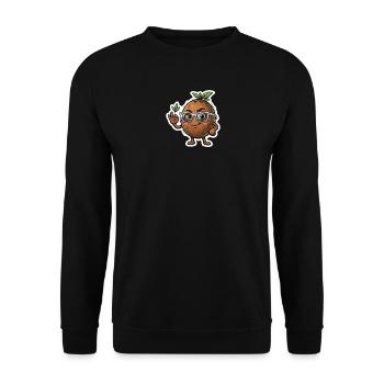 Coconut Nerd with Glasses - Unisex Sweatshirt - black - Front - Alina (178cm) & Michal (187cm)
