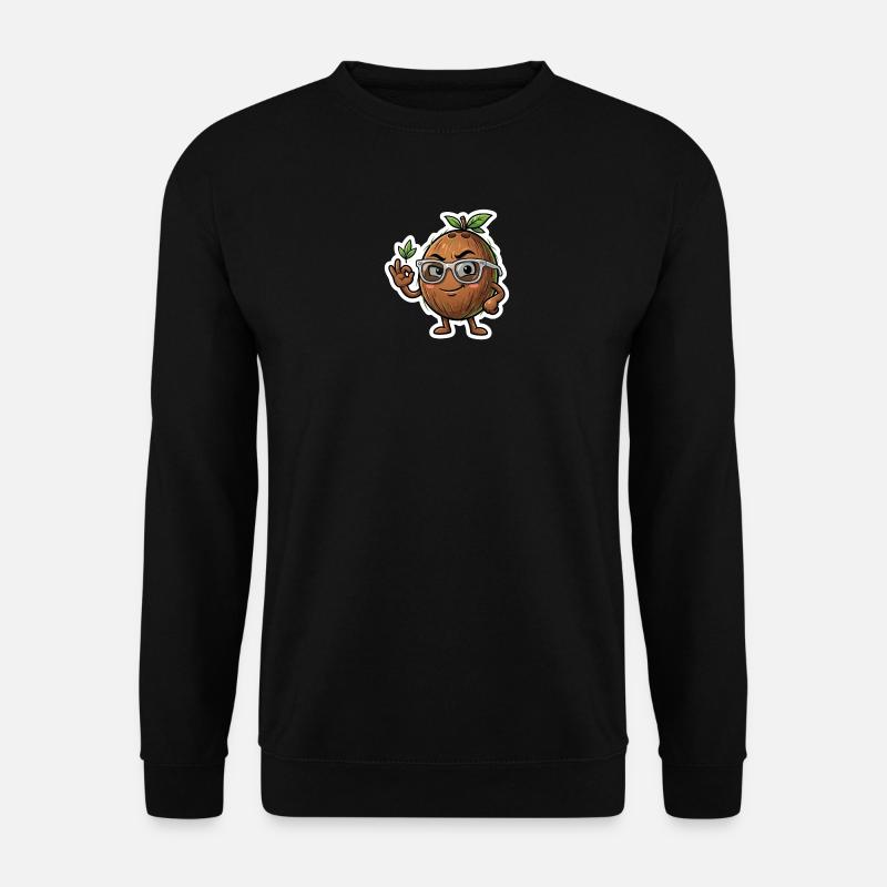 Kokosnuss-Nerd mit Brille - Unisex Pullover - Schwarz