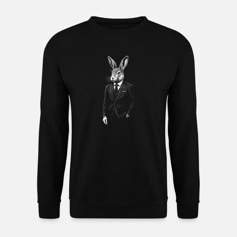 Dapper Rabbit en costume - Sweat-shirt Unisexe - noir